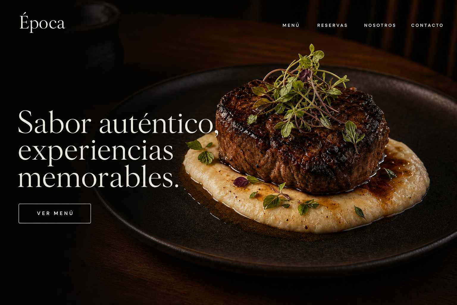 Sitio web de Época, restaurante de alta cocina